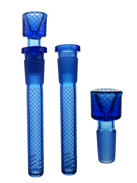 BLUE Glass Stem and Cone Combo - 8cm/14mm
