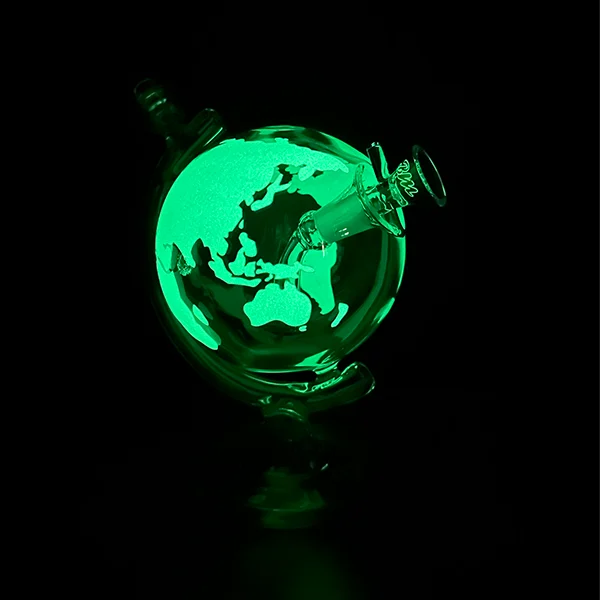 Glow In The Dark Glass Globe Bong - 18cm BillyMart