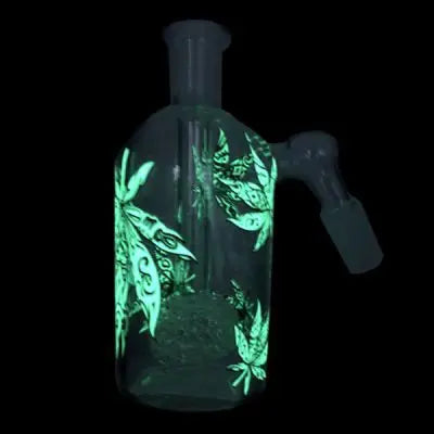 MARIJUANA LEAF Green Glow In The Dark Ash Catcher - 14mm/14mm