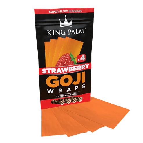Pack of King Palm Strawberry Goji Wraps on a white background