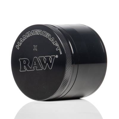 Black grinder with 'Hammercraft' and 'RAW' branding on a white background