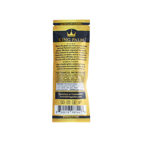 King Palm product packaging with text and branding on a white background