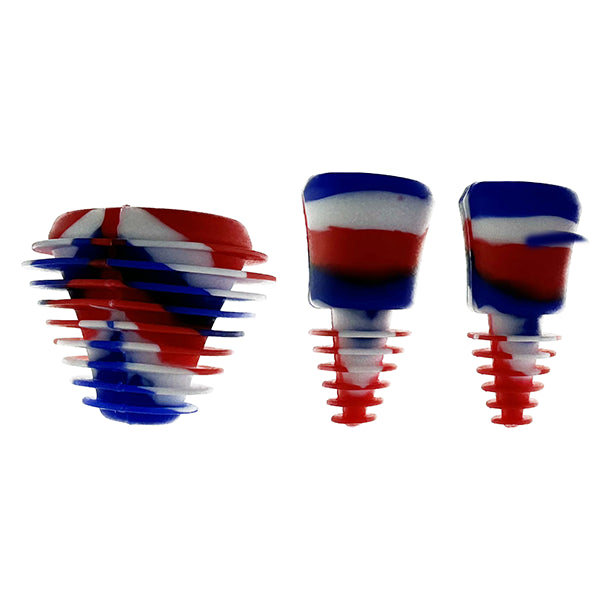 silicone plugs for bong and dab rig cleaning. blocks the holes so that any cleaning liquid inside can be shaken inside for maximum cleaning.