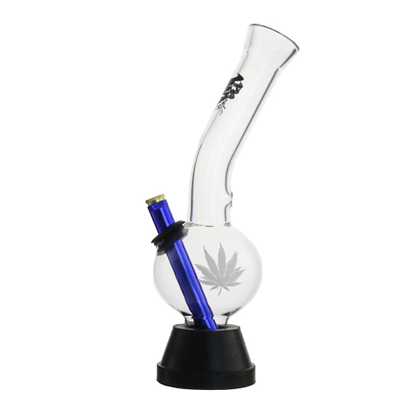 TORNADO Marijuana Leaf Glow In The Dark Bubble Bong – 29cm