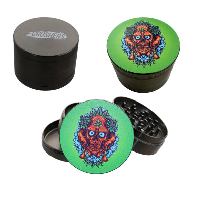 CRUSHERS Enchanted Cannabis Skull 4 Piece Grinder - 63mm