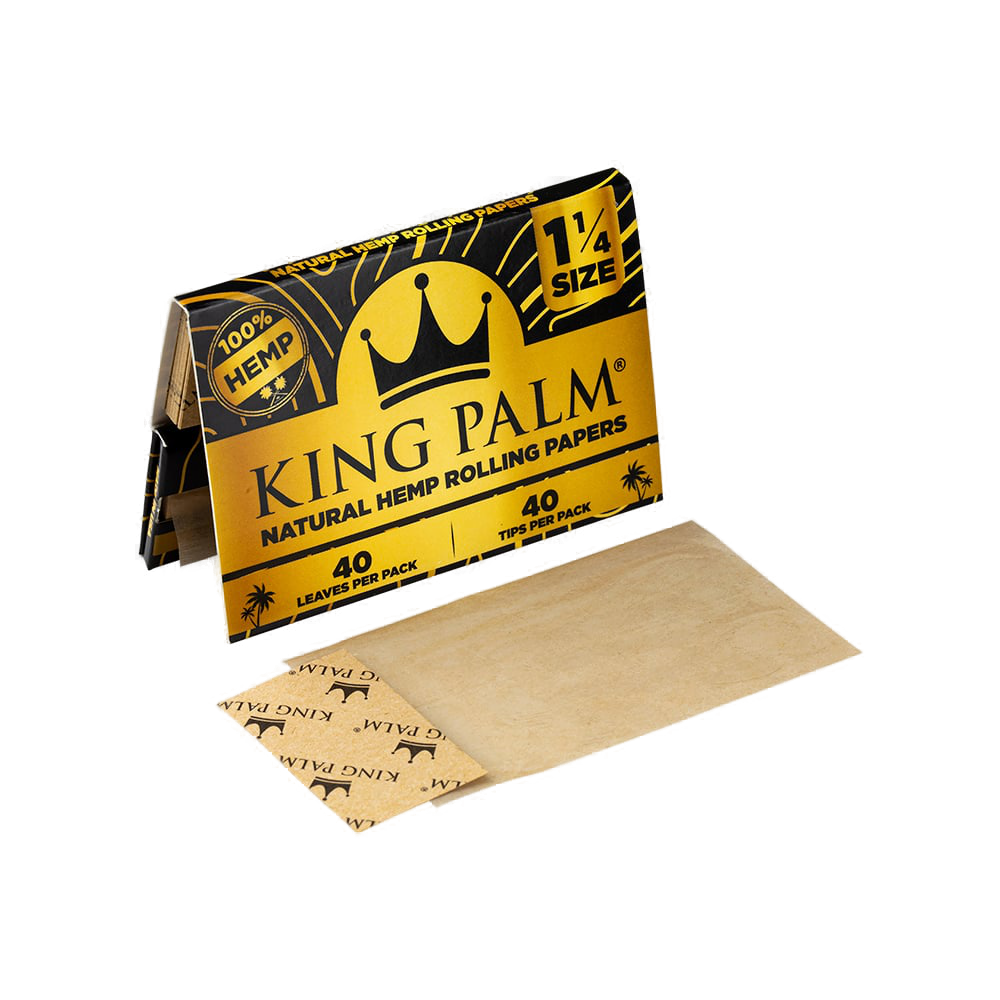 KING PALM Natural Hemp Rolling Papers 1¼ Size BillyMart