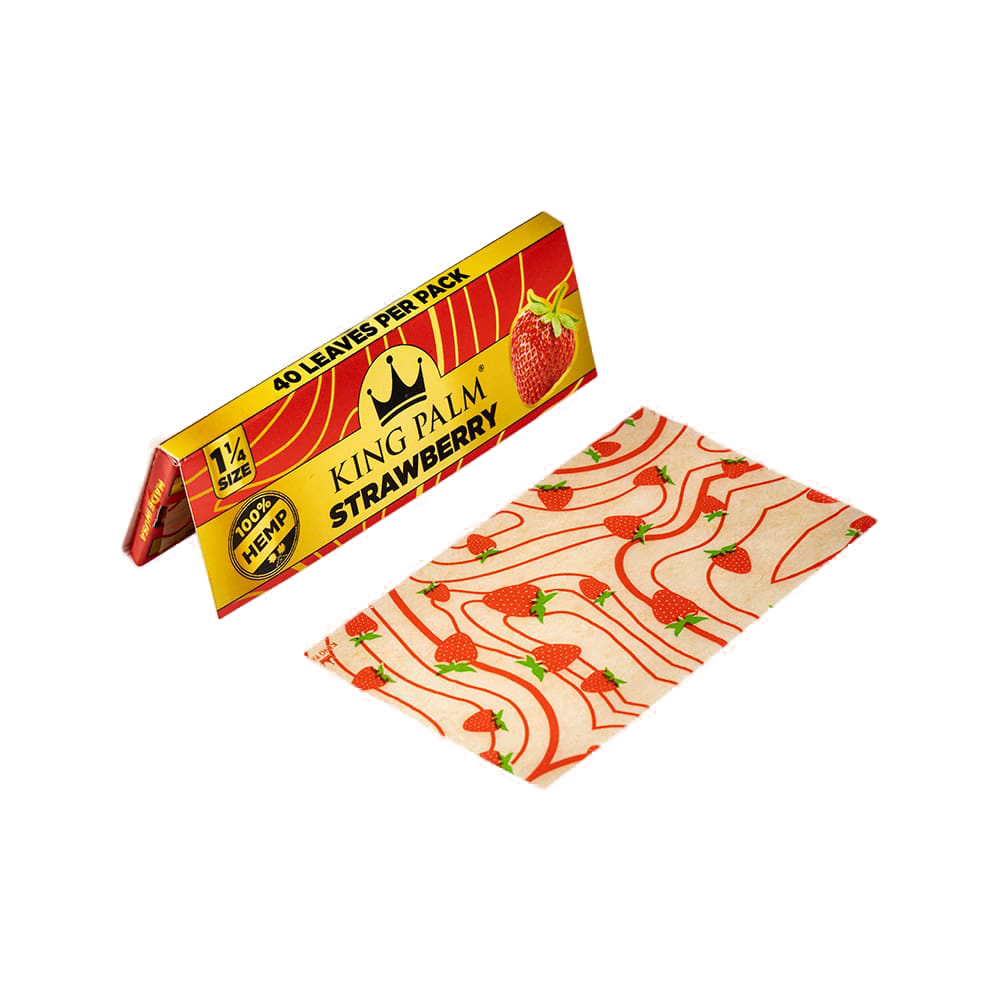 KING PALM Strawberry Hemp Rolling Papers 1¼ Size