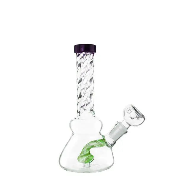 STRAIGHT Back Twisted Lollipop Beaker Bong - 15.5cm