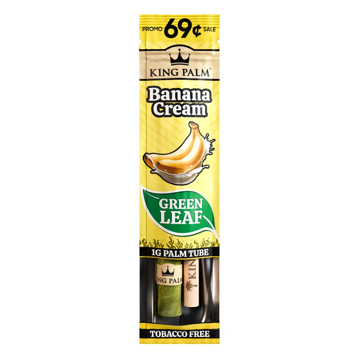 KING PALM Banana Cream Mini 1pk — natural palm leaf wrap with banana cream flavour, single pack