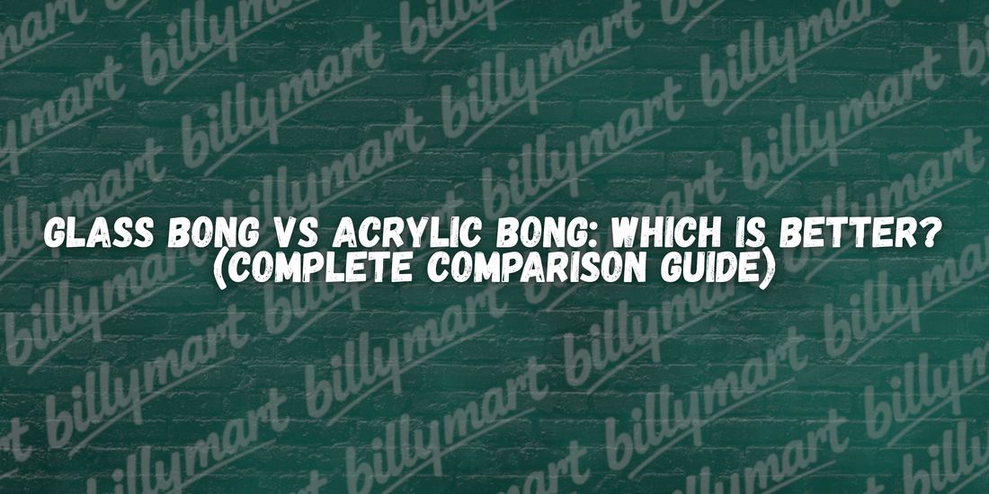 Glass bong vs acrylic bong comparison showing two different bong materials