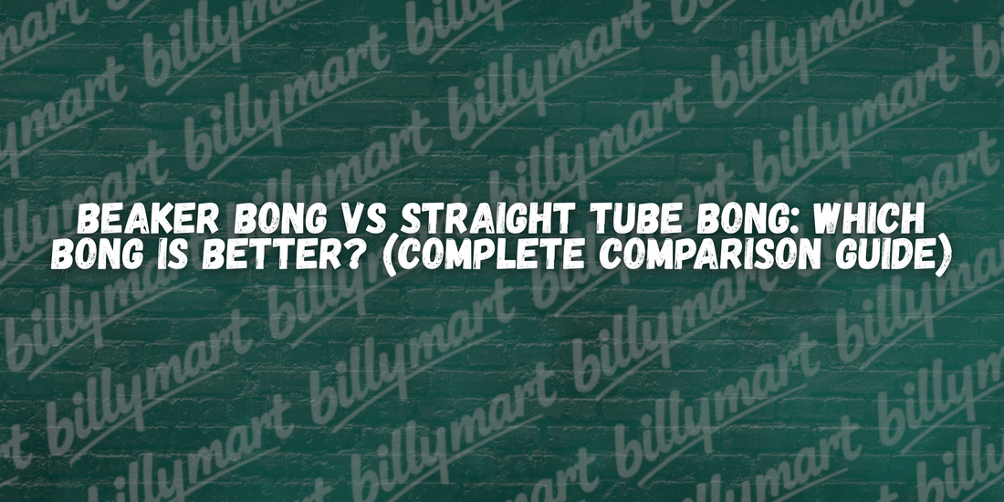 Beaker bong vs straight tube bong comparison showing two glass bong styles