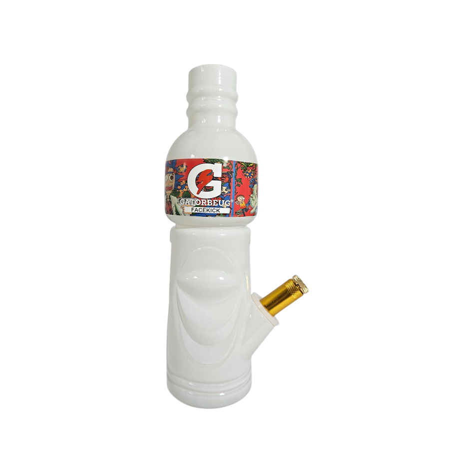 GATO Solid Colour Metal Stem Bong White 23cm