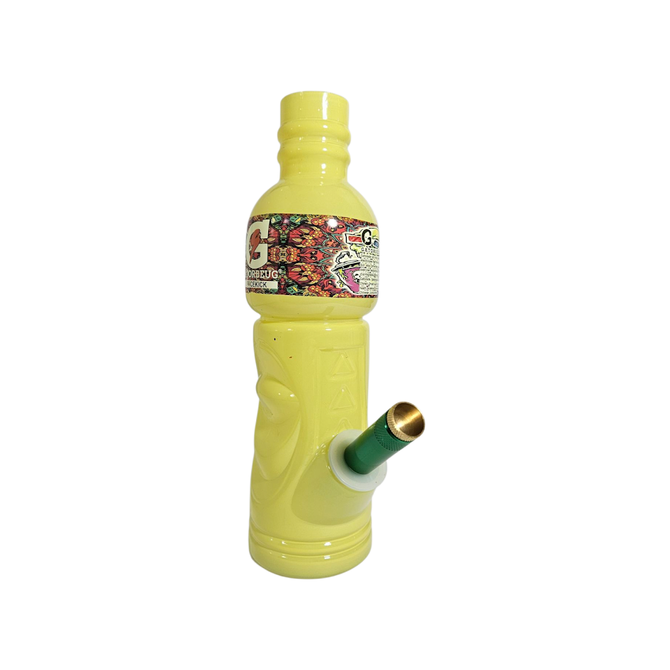 23cm yellow metal stem bong by GATO
