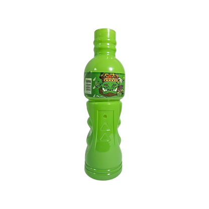 Solid green glass bong with metal stem
