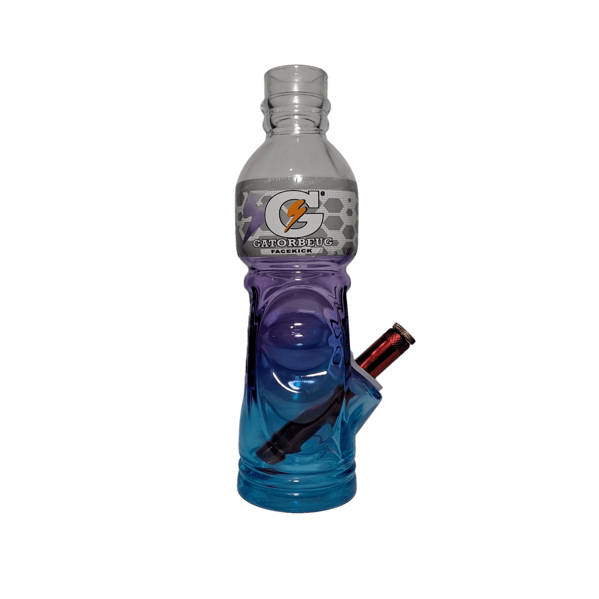 GATO Metal Stem Purple/Blue Bong – 23cm shaped like a gatorade bottle 