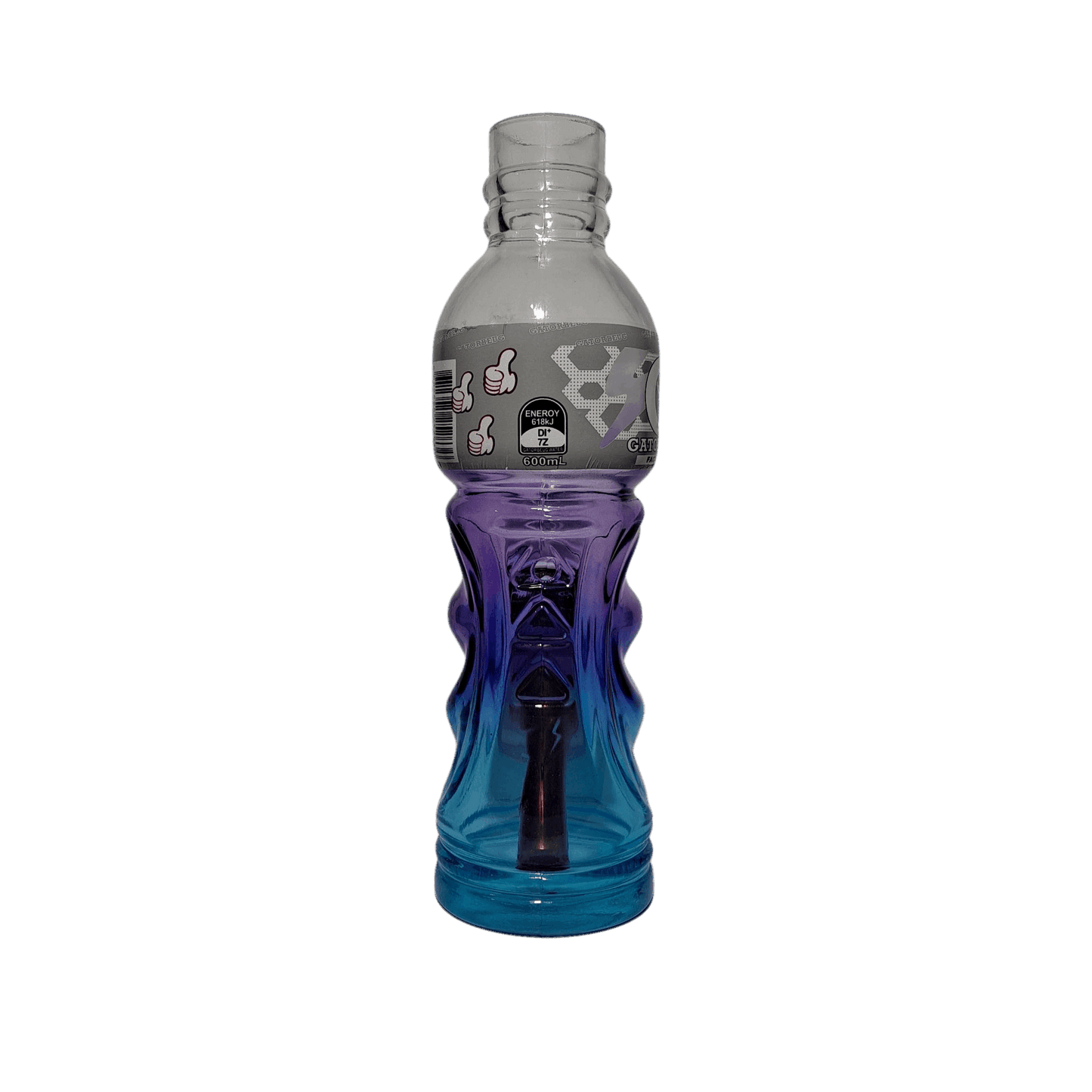 GATO Metal Stem Purple/Blue Bong – 23cm shaped like a gatorade bottle 