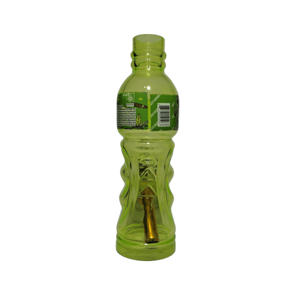 Green bottle with a gold nozzle on a white background