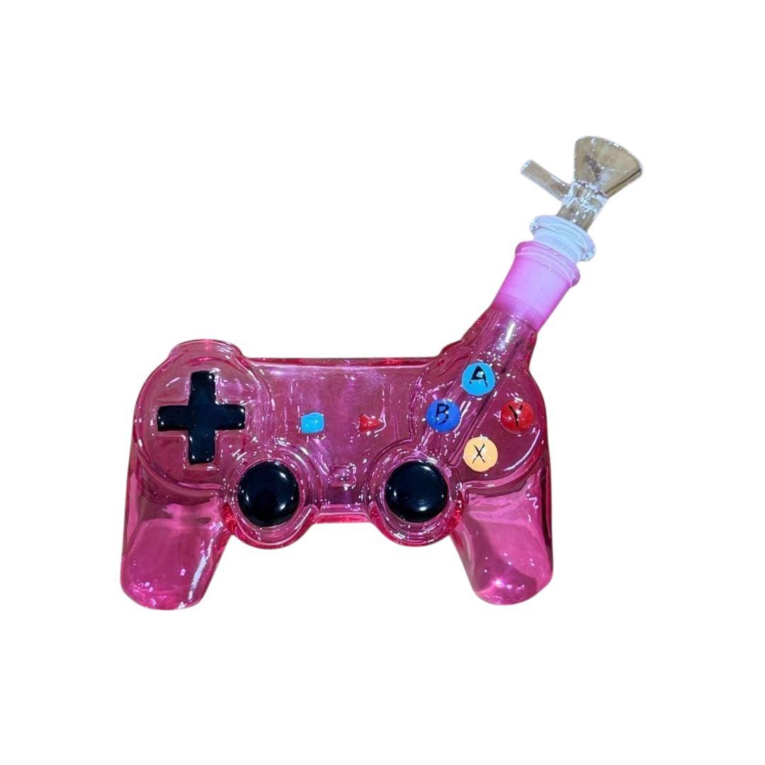 Pink gaming controller with a straw attachment on a white background
BILLYMART Controller Bong #1