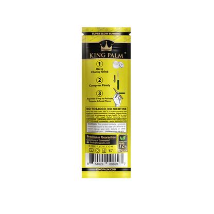 King Palm product packaging with yellow and black design on a white background