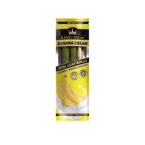 King Palm Banana Cream real leaf rolls packaging on a white background