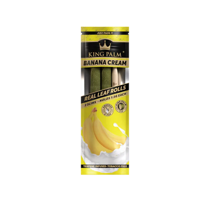 King Palm Banana Cream real leaf rolls packaging on a white background
