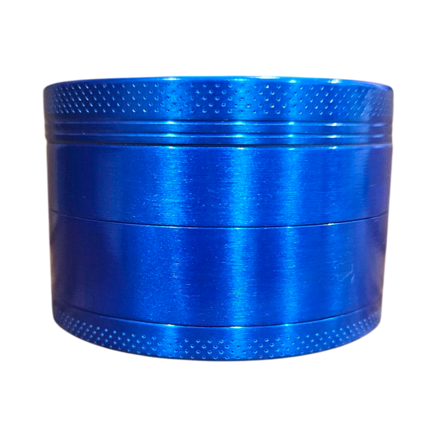 Blue metal grinder on a white background
