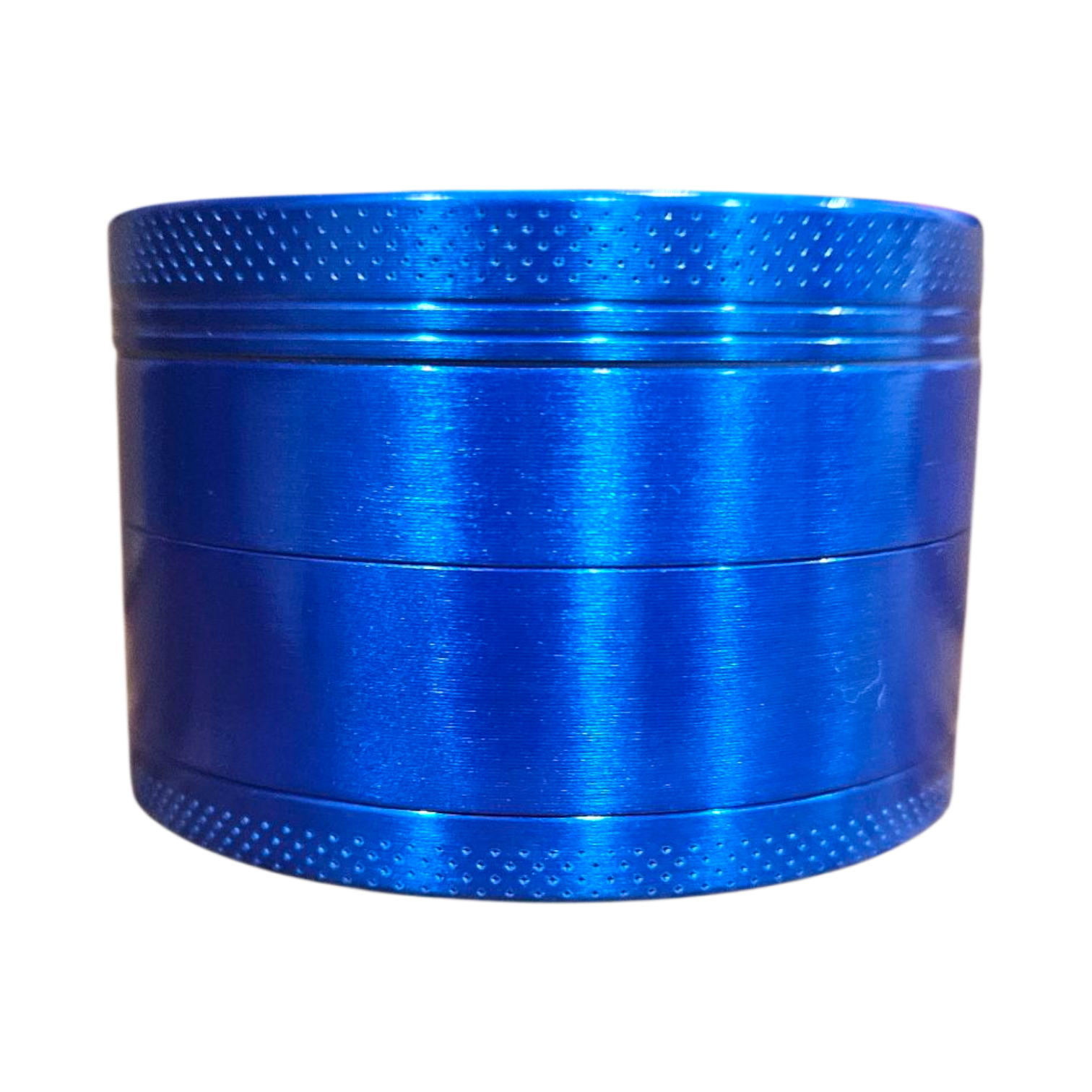 Blue metal grinder on a white background