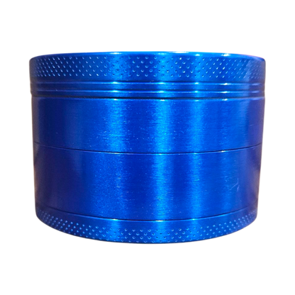 Blue metal grinder on a white background