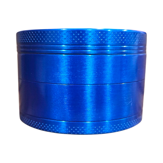 Blue metal grinder on a white background