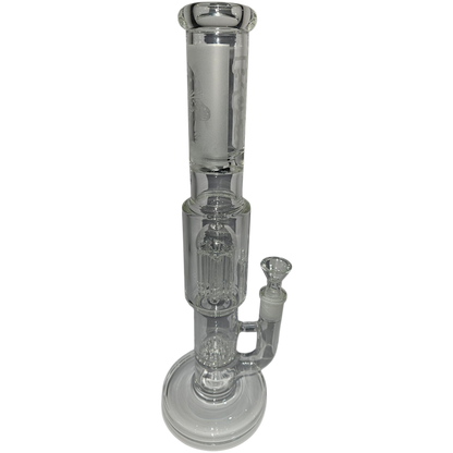 Clear glass water pipe on a white background