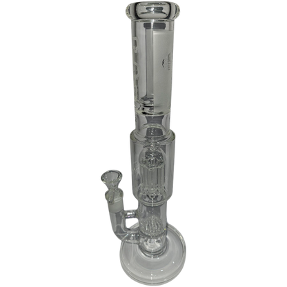 Clear glass water pipe on a white background