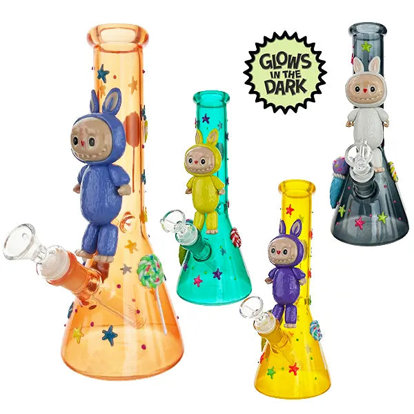 LIMITED 3D Labubu Glow In The Dark Beaker Bong - 25cm BillyMart
