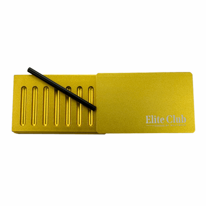 Yellow card with a black pen on a white background, featuring 'Elite Club' branding.