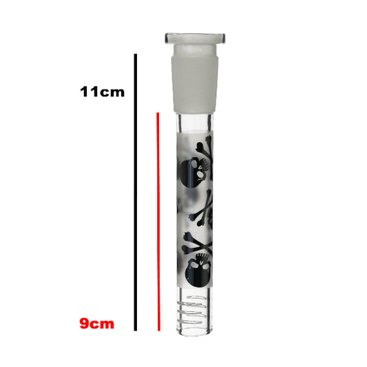 Black Skulls on Frosted Glass Stem - 9cm