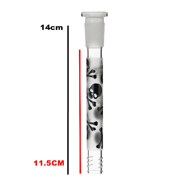 Black Skulls on Frosted Glass Stem - 11.5cm