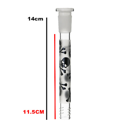 Black Skulls on Frosted Glass Stem - 11.5cm