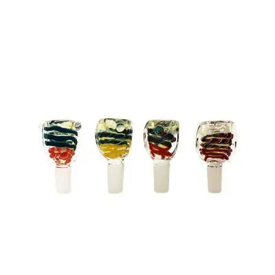 COLOURED Triangular Swirl Glass Cone Piece - 14mm
