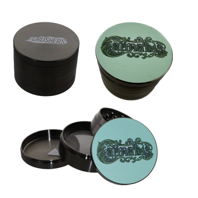 CRUSHERS Elegant Cannabis Script 4 Piece Grinder - 63mm