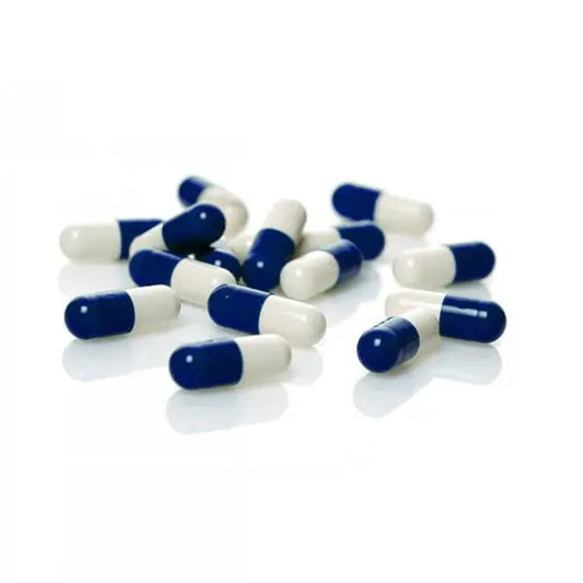 Size 00 Dark Blue/White Gelatin Capsules x 80000