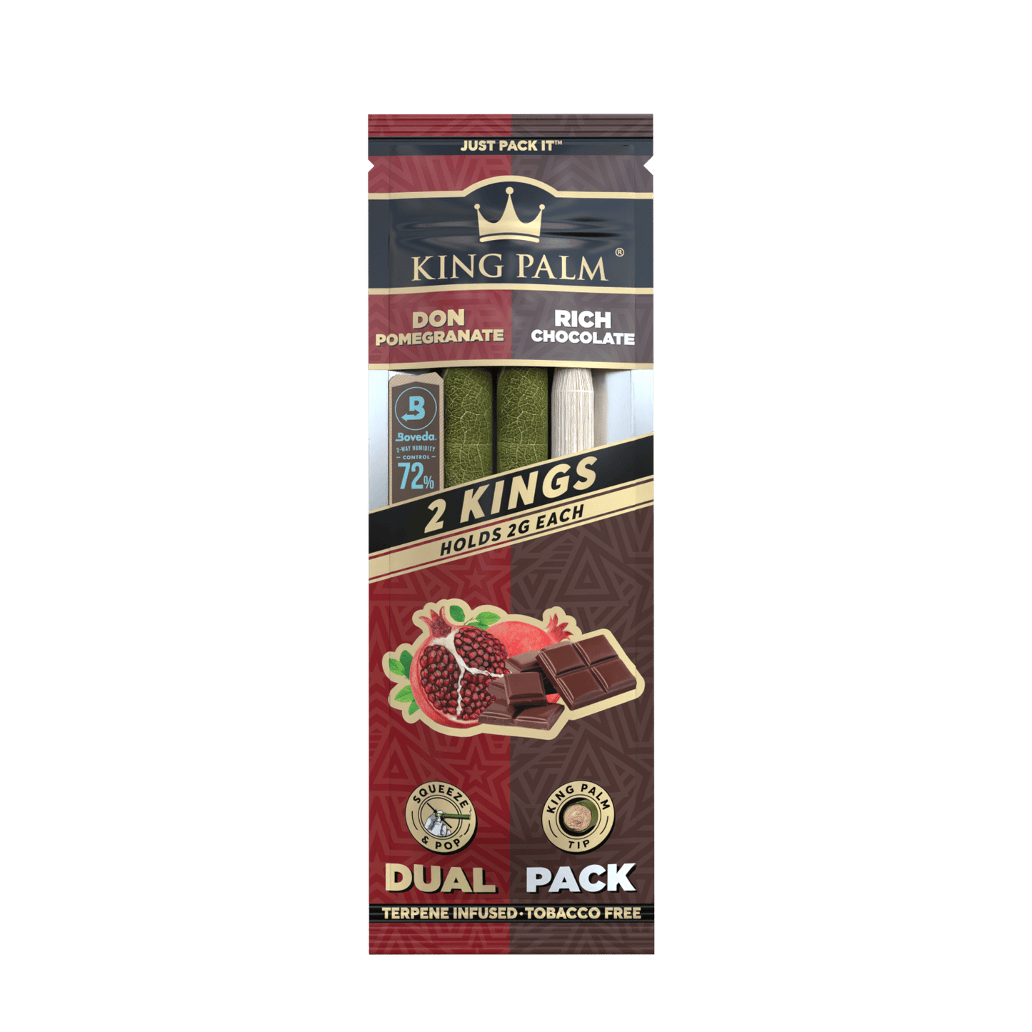 KING PALM Dual Pack Pomegranate/Chocolate King Size - 2pk