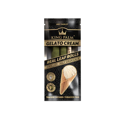King Palm Gelato Cream packaging with ice cream cone illustration on a white background