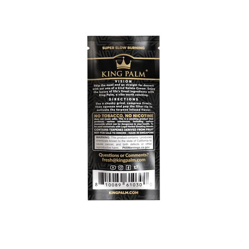 King Palm product packaging with branding and text on a white background