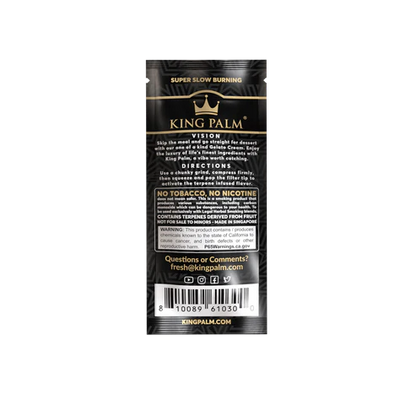 King Palm product packaging with branding and text on a white background