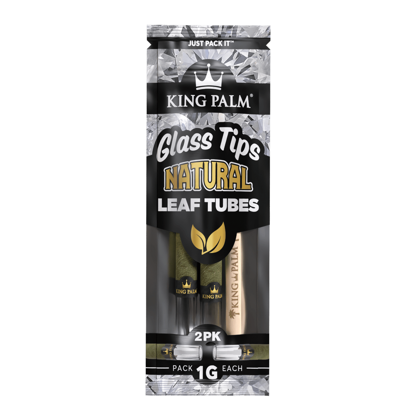 KING PALM Minis Glass Tips Natural - 2pk