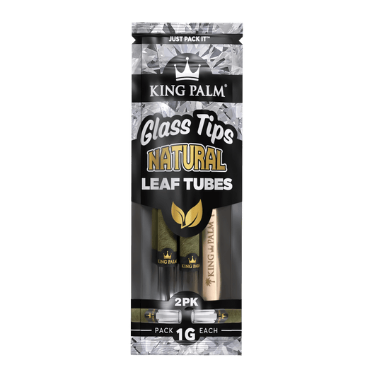 KING PALM Minis Glass Tips Natural - 2pk