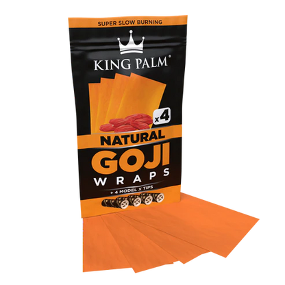 King Palm Goji wraps packaging with orange wraps on a white background