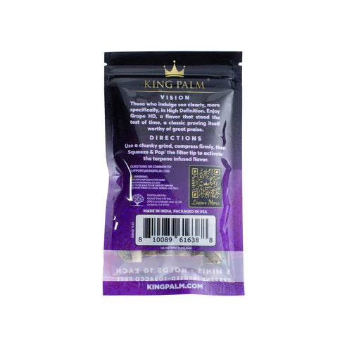 King Palm Vision product packaging with purple and black design on a white background
