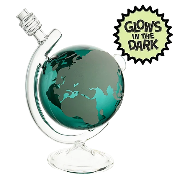 Glow In The Dark Glass Globe Bong - 18cm BillyMart