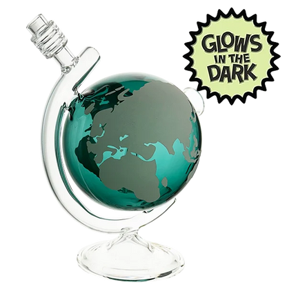Glow In The Dark Glass Globe Bong - 18cm BillyMart