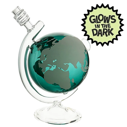 Glow In The Dark Glass Globe Bong - 18cm BillyMart